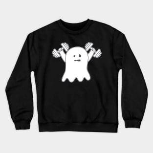 cute ghost with dumbbells Crewneck Sweatshirt